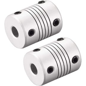 uxcell 6mm to 10mm Aluminum Alloy Shaft Coupling Flexible Coupler Motor Connector Joint L25xD19 Silver,2pcs