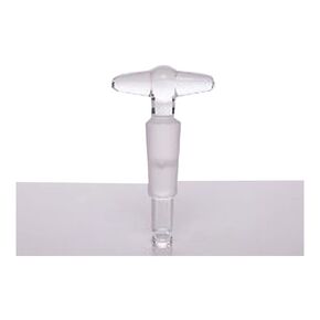 Kemtech America S510217 Synthware Stopcock with Solid Glass Plug, T-Bore, Glass, Bore 2mm, Plug Size 12/30