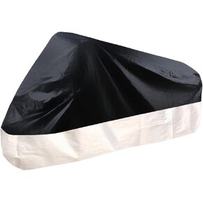 Motorcycle Cover-Motorcycle Covers Waterproof Outdoor Storage,Motorbikes Vehicle Moped Cover Waterproof Outdoor,Fits up to 104" Motors (Black-Silver, XXXL-104 inch) in Kuwait