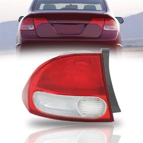 WFLNHB Outer Left Side Tail Light Assembly Replacement for Honda Civic Sedan 2009 2010 2011 Driver Side Rear Brake Lamp 33551SNAA51 HO2818138