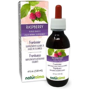 Naturalma Raspberry (Rubus idaeus) leaf Alcohol-free Tincture - 4 fl oz Liquid extract in drops - Herbal supplement - Vegan