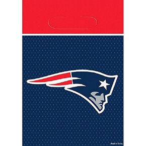 DesignWare New England Patriots Party Loot Bags, 9 1/8 by 6 1/2", Blue & Red