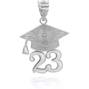 Claddagh Gold .925 Sterling 2023 To 2027 Graduation Cap Pendant Only