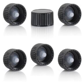 Magnakoys Black 18-400 Polycone Continuous Thread Closure Caps for Vials (18-400, Black, 10)