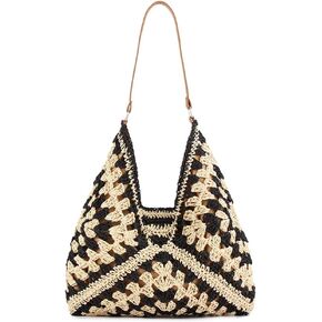 Rejolly Straw Hobo Bag for Women Tote Bag Summer Vacation Beach Handbags Boho Bohemian Style Shoulder Purse