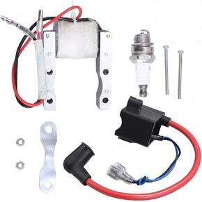 Vkinman CDI Ignition Coil + Magneto Coil + Spark Plug for 49cc-80cc 2-Stroke Engine Motorized Bicycle Bike