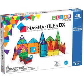 MAGNA-TILES DX مجموعة بناء مغناطيسية مكونة من 48 قطعة، العلامة التجارية الأصلية للبناء المغناطيسي in Kuwait