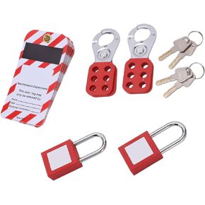 Breaker Lockout Tagout Kit Electrical,Lockout Tagout Kit, Electrical Lockout Tagout Kit Tag Hasp Safety Padlock Set Rustproof for Lock Out Tag Out Station