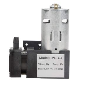 DC 24V Vacuum Pump Mini Vacuum Pump Water Air Gas Vacuum Pump -85KPa Flow 40L/min Oil-Less Vacuum Pump, Mini Air Pump Motor