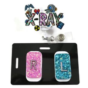 X-Ray Tech Essentials Bundle - Includes X-Ray Badge Reel, Set of Two X-Ray Markers L and R, X-Ray Marker Holder, and X-Ray Marker Adhesive Set