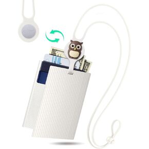 Bone Lanyard Passport Lite - Travel Essentials Wallet for Travel Accessories, Silicone Passport Wallet Cover Case Organizer Waterproof, Gifts for Men Women. Lanyard Passport-Lite-Owl Wes