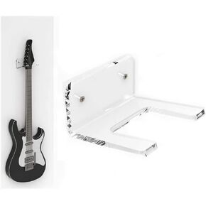 esowemsn 1PC Guitar Hanger Hook Clear Acrylic Violin Guitar Hanger Holder Clear Guitar Hook Holder Wall Mount Bracket with Screw for Electric Acoustic Guitar Ukulele Accessory