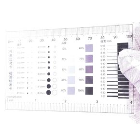 Flaw Test Gauge SEC Size Estimation Chart (Transparency) for Dot and Line Defects Measuring 4 inches (1)