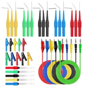 ALLmeter Back Probe Kit with Storage Box,35PCS Automotive Test Leads Set,Including 5 Large Alligator Clips,5 Wire Piercing Probes,Multi Angle Flexible Needle,for Automotive Diagnostics,Electronics