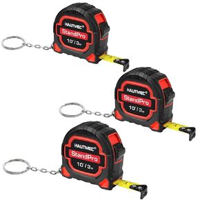 HAUTMEC Tape Measure 7.5M(25Ft)-Double Side Metric and Inches Black Tape,Retractable Tape Measure with Double Stop Buttons,Magnetic Hook for Professionals and DIY HT0253