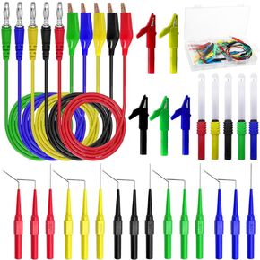 Linkhood 31PCS Back Probe Kit, Banana Plug to Copper Alligator Clip Automotive Test Leads Set, Insulation Wire Piercing Probes, Test Wires for Car Repairing Diagnostic Circuit Testing (30)