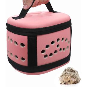 Portable Small Animal Guinea Pig Hedgehog Hamster Carrier Bag Box with Soft Mat Zipper Breathable Small Guinea Pig Chinchillas Hamster Hedgehog Car Carrier Case Handbag for Small Animals Carriers