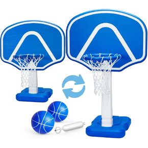 perbyste بركة كرة السلة هوب، قابل للتعديل ارتفاع الأطواق كرة السلة بجانب حمام السباحة، ألعاب البلياردو مع كرتين ومضخة، حمام السباحة لعبة كرة السلة ألعاب المياه ألعاب البلياردو ألعاب البلياردو للأطفال البالغين الأسرة in Kuwait