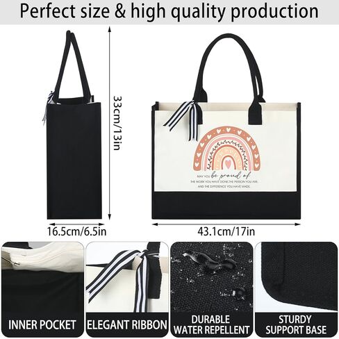 Sweetude 10 Pack Teacher Appreciation Gift Bulk Teachers Day Gifts Rainbow Canvas Tote Beach Bag for Women Holiday Christmas in Saudi Arabia