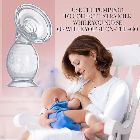Pump Pod with 13mm Pumping Pretty Inserts; Customizable Nipple Size, Suction Activated Breast Milk Collection Cup for Breastfeeding, Manual Breast Pump 4.5 fl/oz Suction Base and Plug in Saudi Arabia