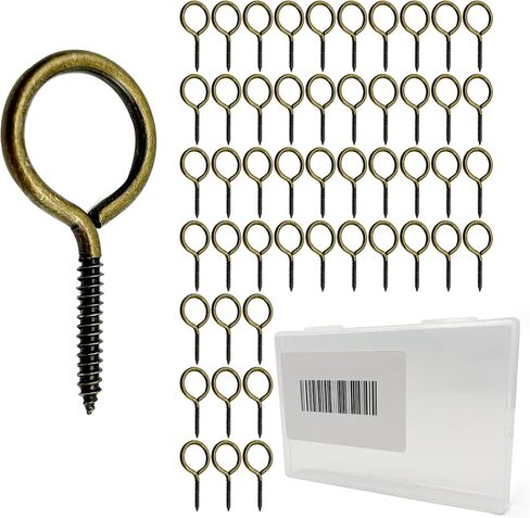 50PCS Stainless 1.57 Inch Screw Eyes Hooks Bronze Eye Bolt Hooks, 20 Lbs Capacity in Kuwait