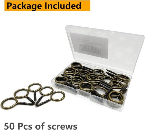 50PCS Stainless 1.57 Inch Screw Eyes Hooks Bronze Eye Bolt Hooks, 20 Lbs Capacity in Kuwait