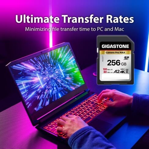 【5-Years Data Recovery】 GIGASTONE 128GB SD Card, 4K Camera Pro MAX, UHS-I A2 4K SDXC Memory Card High Speed 4K UHD Video, Speed up to 160MB/s, Compatible with Kodak Digital Camera, with 1 mini case in Kuwait