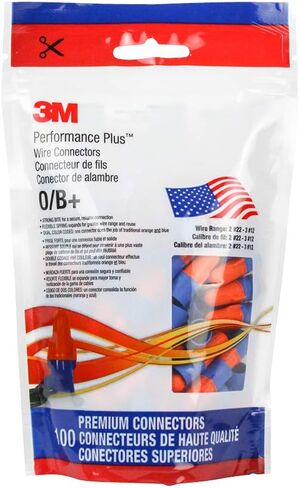 3M Performance Plus Wire Connector, Flexible Steel Spring Connectors, 22-12 AWG, Orange and Blue Color (O/B+), Jug of 500 in Saudi Arabia