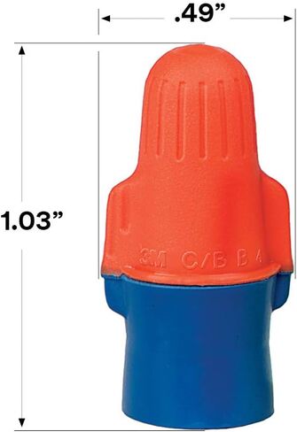 3M Performance Plus Wire Connector, Flexible Steel Spring Connectors, 22-12 AWG, Orange and Blue Color (O/B+), Jug of 500 in Saudi Arabia