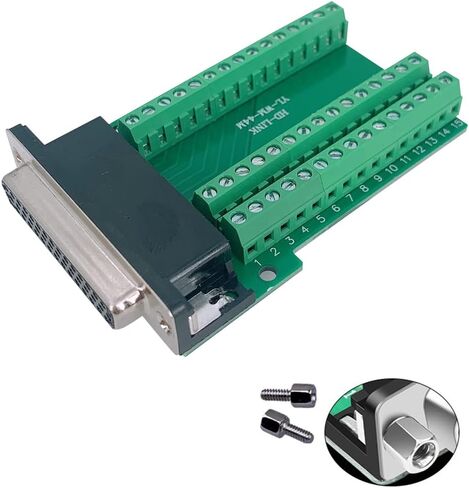 Jienk DB44 أنثى موصل الاختراق بدون لحام، HDB44 أنثى D-SUB إلى 44Pin 3 صف برغي محطة الاختراق مع الجوز لأجهزة الكمبيوتر CNC المعدات الميكانيكية in Saudi Arabia
