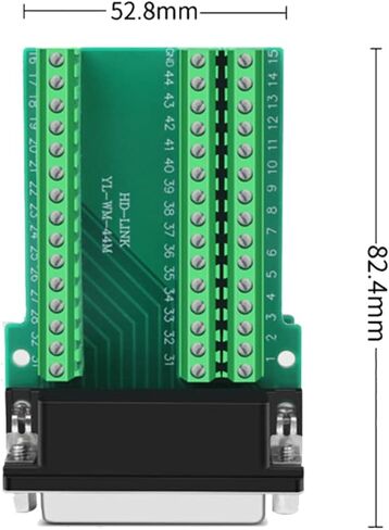 Jienk DB44 أنثى موصل الاختراق بدون لحام، HDB44 أنثى D-SUB إلى 44Pin 3 صف برغي محطة الاختراق مع الجوز لأجهزة الكمبيوتر CNC المعدات الميكانيكية in Saudi Arabia