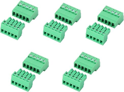 JHCBKFF 2 Set 10 Pin 3.81mm Pitch PCB Mount Screw Terminal Block Connector with 10Pin Plug,Pluggable Male and Female Connector for 28-16AWG in Saudi Arabia
