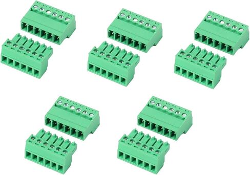 JHCBKFF 2 Set 10 Pin 3.81mm Pitch PCB Mount Screw Terminal Block Connector with 10Pin Plug,Pluggable Male and Female Connector for 28-16AWG in Saudi Arabia