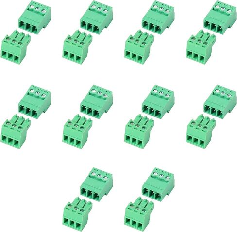 JHCBKFF 2 Set 10 Pin 3.81mm Pitch PCB Mount Screw Terminal Block Connector with 10Pin Plug,Pluggable Male and Female Connector for 28-16AWG in Saudi Arabia