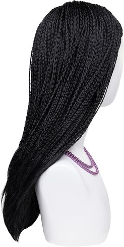 شعر مستعار مضفر أسود لشعر مستعار تأثيري الفتيات النساء فيلم تأثيري الاصطناعية شعر مستعار مضفر اليد للفتيات تأثيري حلي حفلة الهالوين شعر مستعار in Kuwait