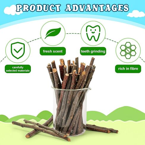 matafat 25pcs Rabbit Timothy Hay Toy for Bunny Small Animal Treats Natural Grass Stick Chew Toys Snacks Molar Teeth Grinding for Guinea Pigs Chinchillas Hamsters in Kuwait