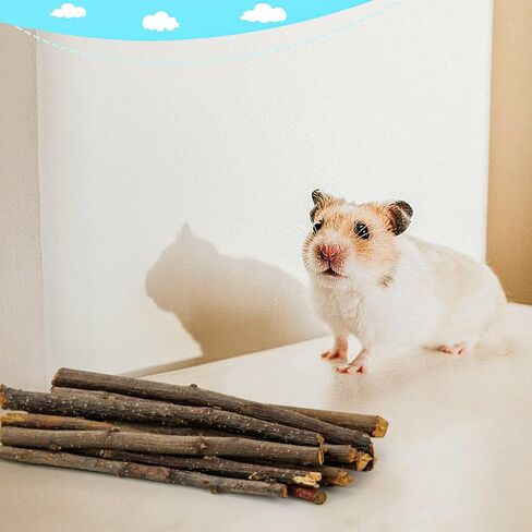 matafat 25pcs Rabbit Timothy Hay Toy for Bunny Small Animal Treats Natural Grass Stick Chew Toys Snacks Molar Teeth Grinding for Guinea Pigs Chinchillas Hamsters in Kuwait