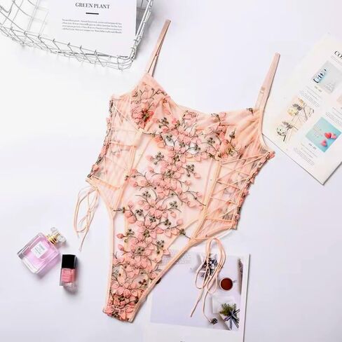 HoYoCaT Lace Chemise Lingerie for Women Babydoll Lace Bodysuit in Saudi Arabia
