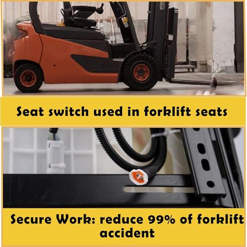 SEATIN Universal Forklift Seat W/Switch,Retractable Safety Belt fits Toyota Aftermarket,Tractor,Skid Loader,Excavator,Dozer,UTV,ATV in Kuwait