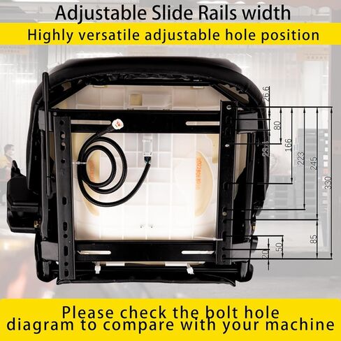 SEATIN Universal Forklift Seat W/Switch,Retractable Safety Belt fits Toyota Aftermarket,Tractor,Skid Loader,Excavator,Dozer,UTV,ATV in Kuwait