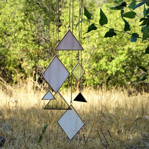 Sensory4u Stained Glass Suncatchers Window Hanging Wall Art Element Earth Tones Modern Design - 7 Piece Set in Saudi Arabia