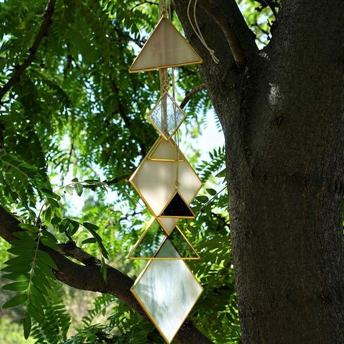 Sensory4u Stained Glass Suncatchers Window Hanging Wall Art Element Earth Tones Modern Design - 7 Piece Set in Saudi Arabia