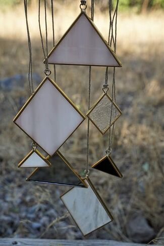 Sensory4u Stained Glass Suncatchers Window Hanging Wall Art Element Earth Tones Modern Design - 7 Piece Set in Saudi Arabia