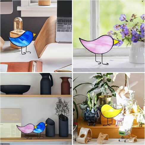 mCare Stained Glass Standing Bluebird Suncatcher, Sun Catchers Indoor Window Decor in Kuwait