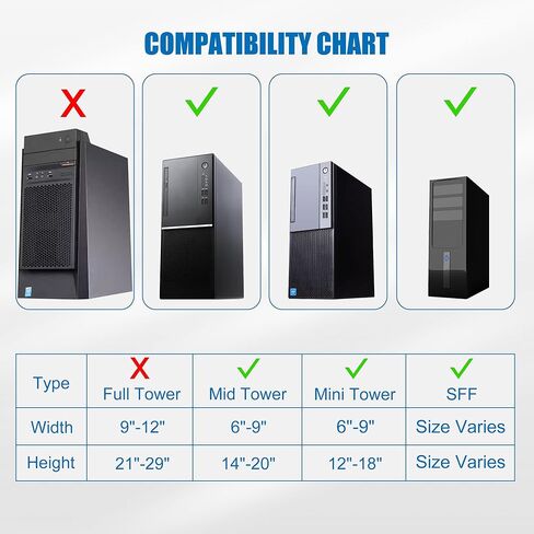 حامل وحدة المعالجة المركزية The7boX تحت حامل المكتب، حامل برج الكمبيوتر المكتبي لوحدة المعالجة المركزية قابل للتعديل تحت حامل المكتب، الارتفاع والعرض قابلان للتعديل، يحمل ما يصل إلى 55 رطلاً، يناسب معظم أبراج الكمبيوتر in Kuwait