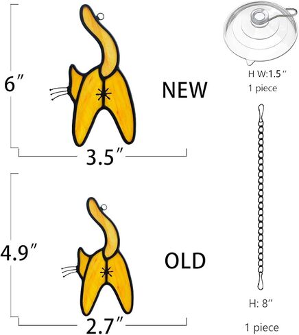 epogifts القط ديكور الزجاج الملون نافذة الشنق، القط الأزرق suncatcher لنافذة القط زخرفة ديكور المنزل، القط تحت عنوان الهدايا للنساء عشاق القطط الهدايا، كبيرة لغرفة المعيشة غرفة نوم in Kuwait