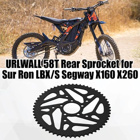 58T Rear Sprocket for Sur Ron Surron Light Bee X and S Segway X160 X260, Upgraded 7075 Aviation Aluminum Alloy Rear Chain Sprocket 58Tooth Drive Wheel Sprocket Electric Dirt Bike (Black) in Saudi Arabia