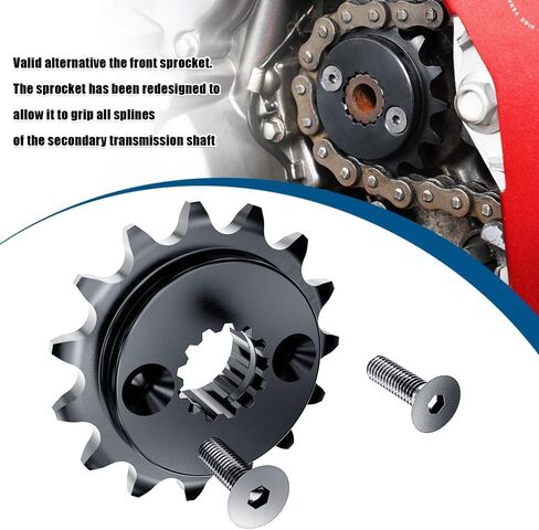 ضرس أمامي ONUNIQ 15T مناسب لهوندا XR650L 1993-2023 ضرس أمامي أسود M6 x 10Nm in Kuwait