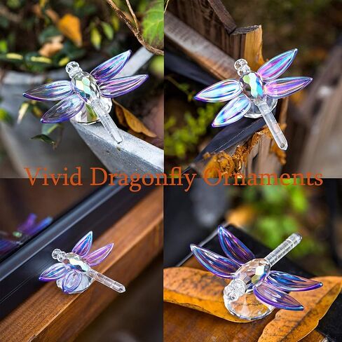 H&D HYALINE & DORA Crystal Dragonfly Figurine Christmas Decorative Yellow Glass Home Decor Ornaments Collectible Paperweight Gift in Kuwait