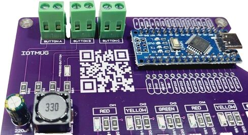 نموذج وحدة التحكم في ضوء إشارة المرور للسكك الحديدية، جهاز تسلسل Arduino استنادًا إلى زر / إدخال Padestrian - برمجة Typ C 7-35 DCv حتى 10A مقياس HO مدمج لوحدة تحكم Nano Micro للممرات النموذجية in Kuwait